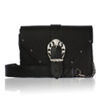 Briana Leather Shoulder Bag - Black