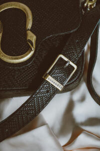 Eden Leather Shoulder Bag - Black Stamped - Image 3