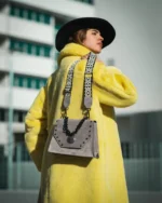 Chiara Leather Shoulder Bag - Grey Suede - Image 7