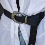 Orchid Leather Belt - Black