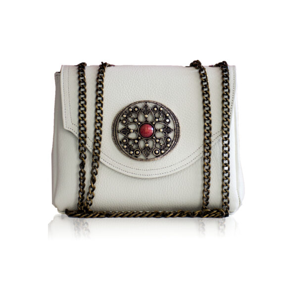 Amelie Leather Shoulder Bag - Cream