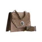 Chiara Leather shoulder Bag - Mocca Suede - Image 9