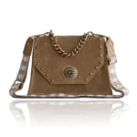 Chiara Leather shoulder Bag - Mocca Suede