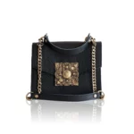 Dahlia Leather handbag  - Black Stamped