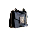Dahlia Leather handbag  - Black Stamped - Image 2
