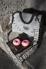 Chiara Leather Shoulder Bag - Grey Suede - Image 3