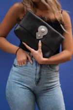 Aurora Leather Shoulder Bag - Black - Image 2