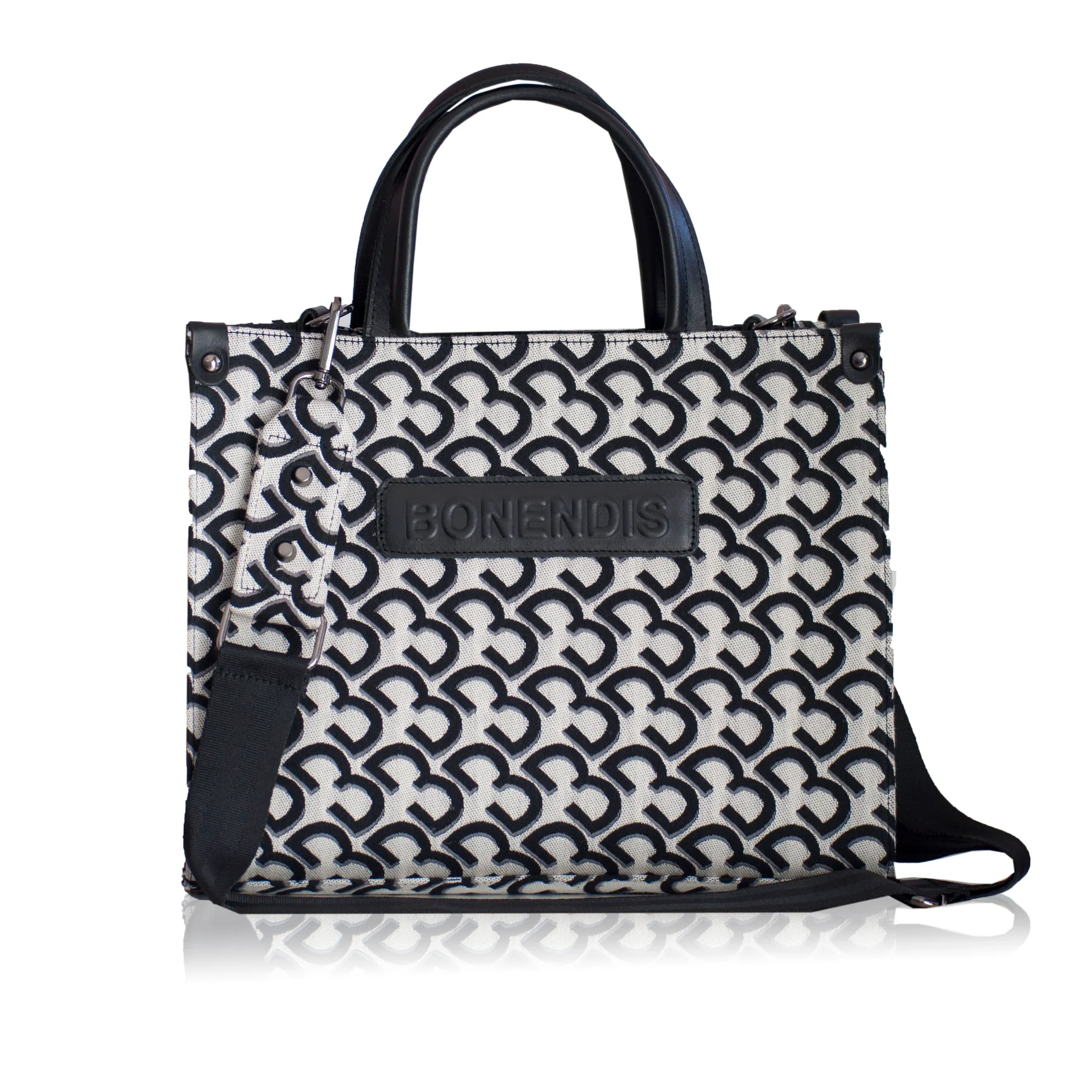 white-black_1728x Tote Bag Large - White - Image 1