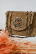 Amelie Leather Shoulder Bag - Mocca Suede - Image 4