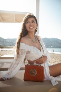 Amelie Leather Shoulder Bag - Terracotta Suede - Image 2