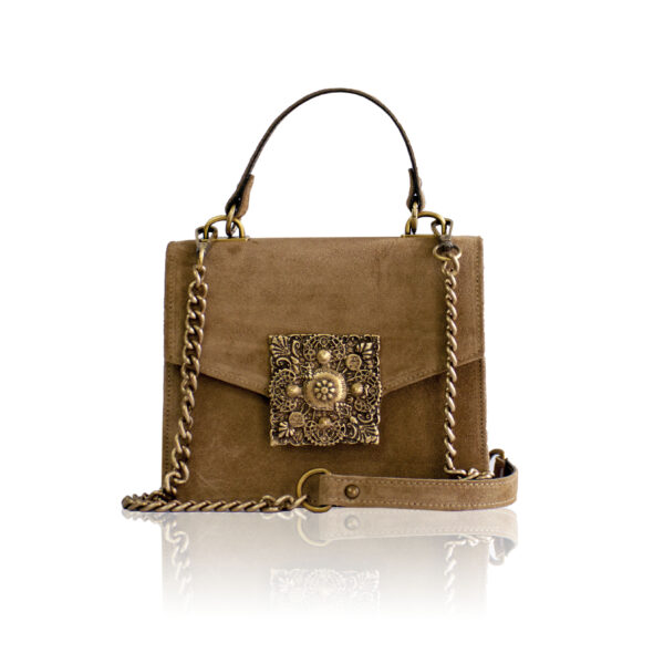 Dahlia Leather handbag - Mocca Suede