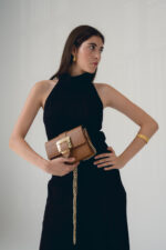 Faidra Leather Shoulder Bag - Tabac - Image 2