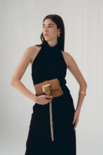 Faidra Leather Shoulder Bag - Tabac