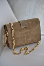 Faidra Leather  Shoulder Bag - Mocca suede - Image 4