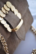 Faidra Leather  Shoulder Bag - Mocca suede - Image 3