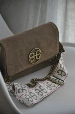 Lizy Leather Shoulder Bag - Mocca Suede - Image 2