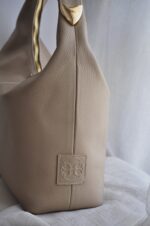 Serena Leather Tote Bag - Taupe - Image 4