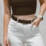 Monogram Leather Belt - Black (black nikel)