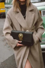 Aurora Leather Shoulder Bag - Black Textured Leather - Image 2