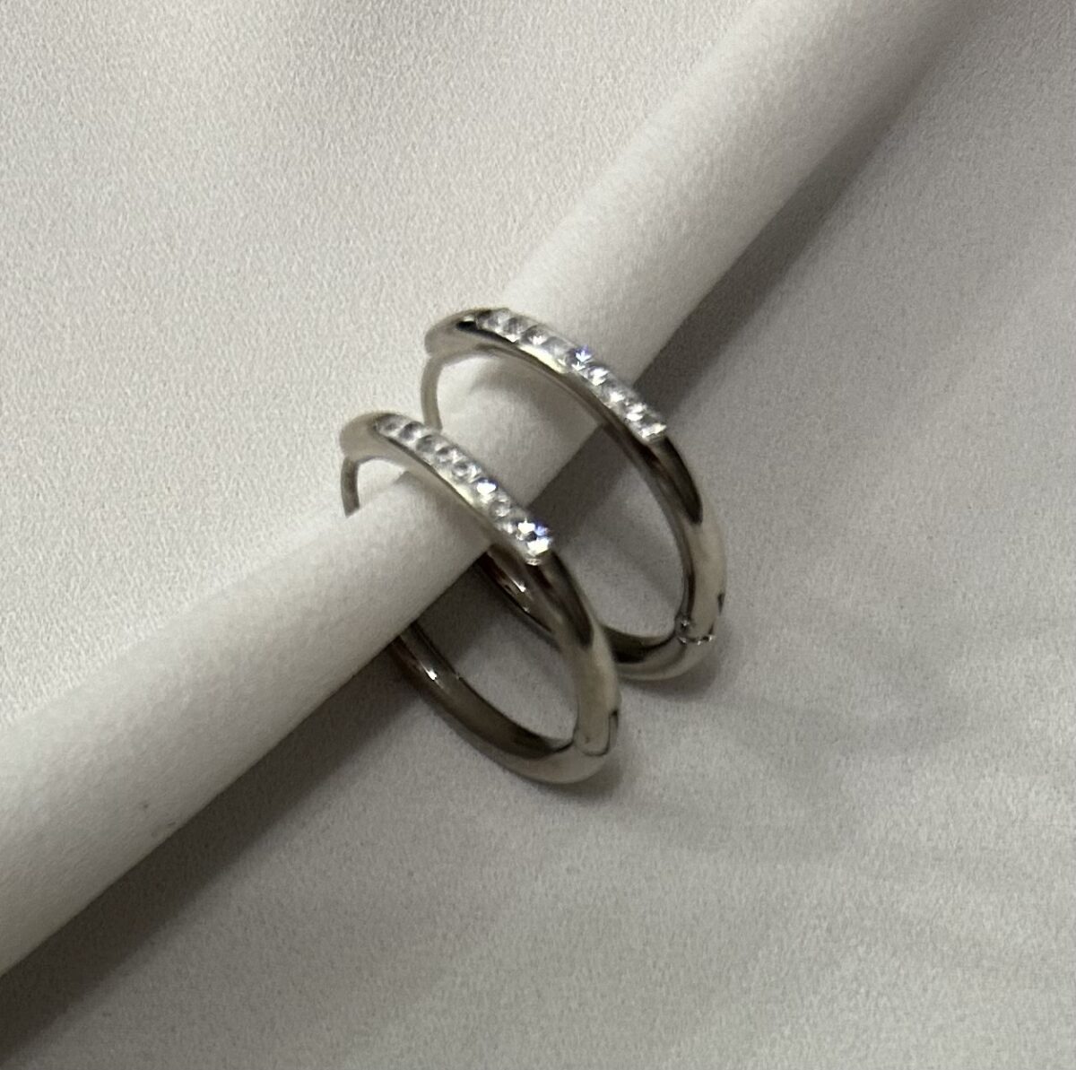 Swarovski Hoop Earrings Silver - Image 1