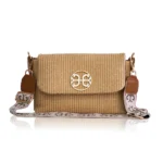Cloud Raffia Crossbody Bag - Tabac