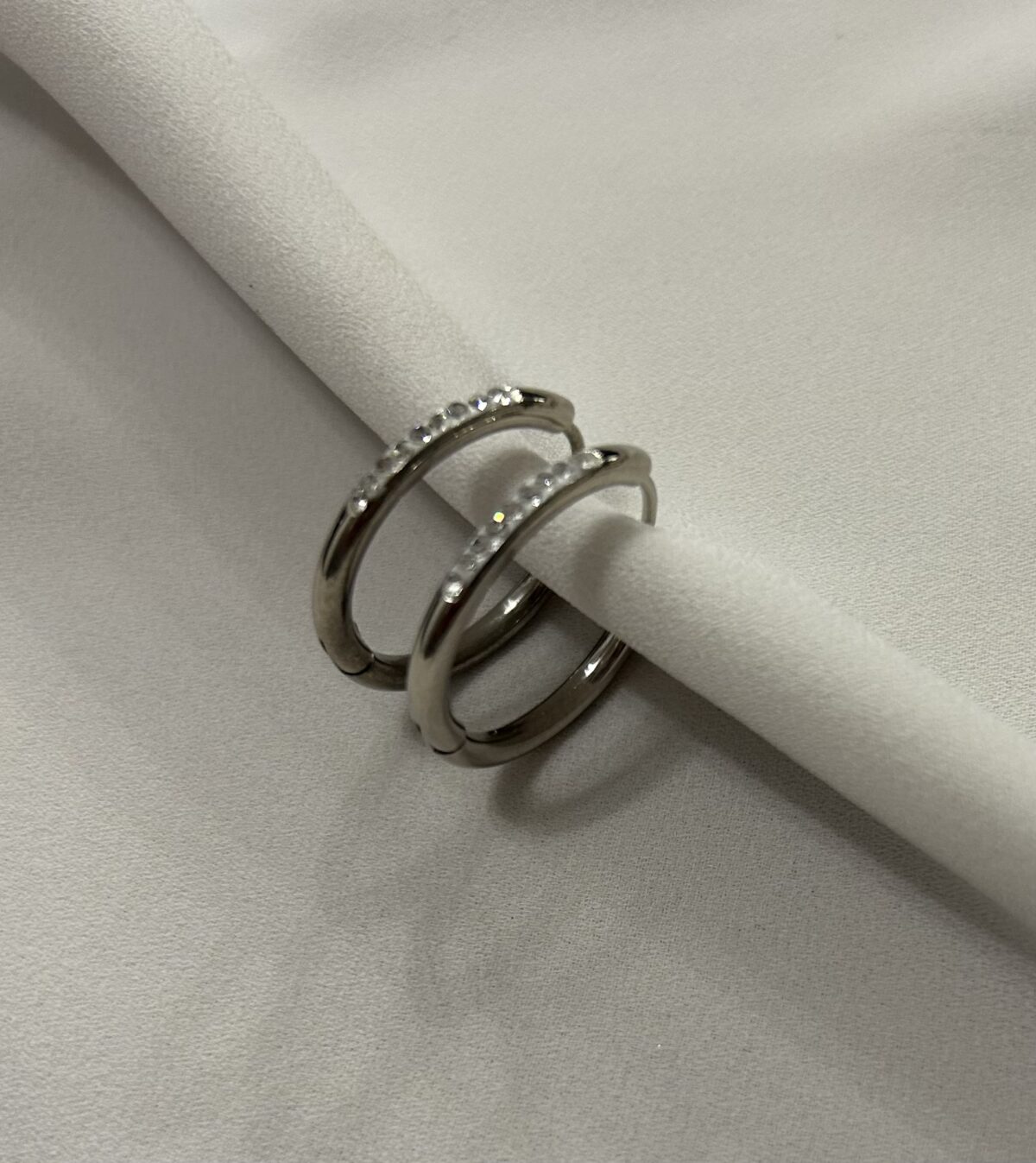 Swarovski Hoop Earrings Silver - Image 2