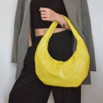 Ophelia Leather Shoulder Bag - Lime