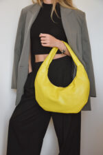Ophelia Leather Shoulder Bag - Lime