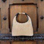 Maggie Raffia Handbag - Black