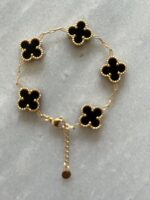 CROSS  BLACK BRACELETS GOLD