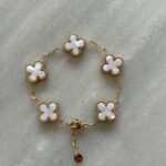 CROSS WHITE BRACELETS GOLD