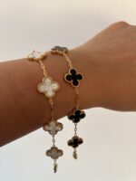 CROSS  BLACK BRACELETS GOLD - Image 3