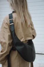 Ariana Leather Shoulder Bag - Black - Image 3