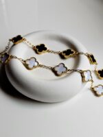 CROSS  BLACK BRACELETS GOLD - Image 2