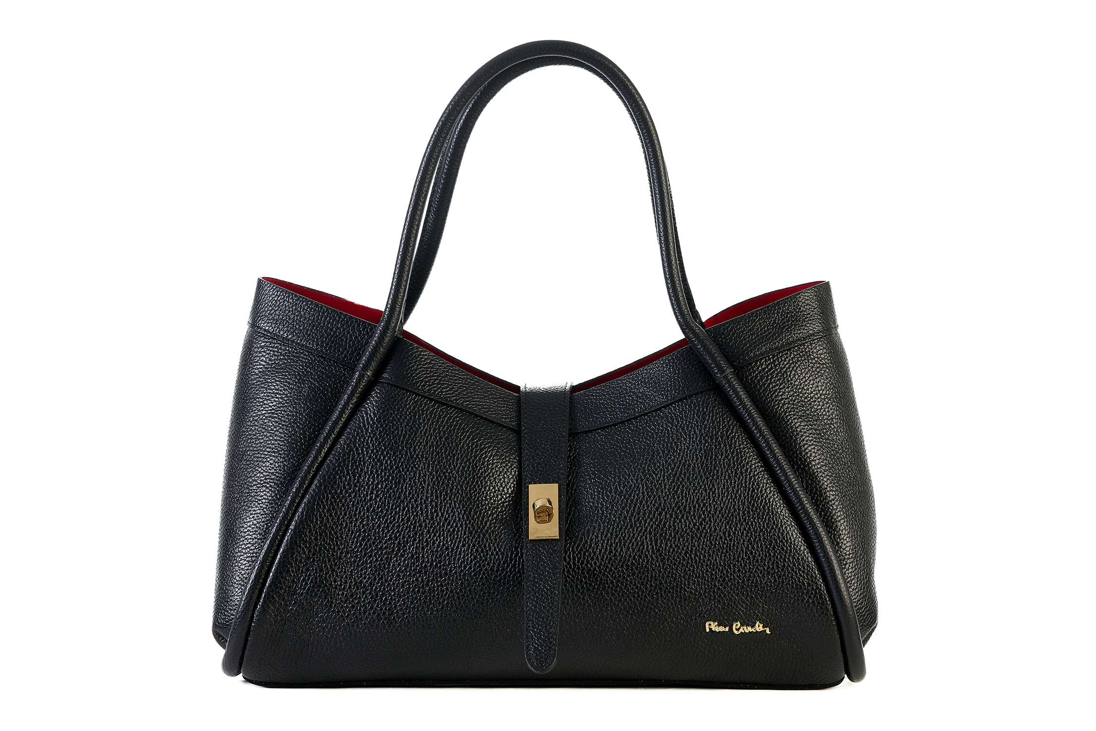 FC704232 PIERRE CARDIN GENUINE LEATHER SHOULDER BAG - 1997 DOLLAR - BLACK - Image 1