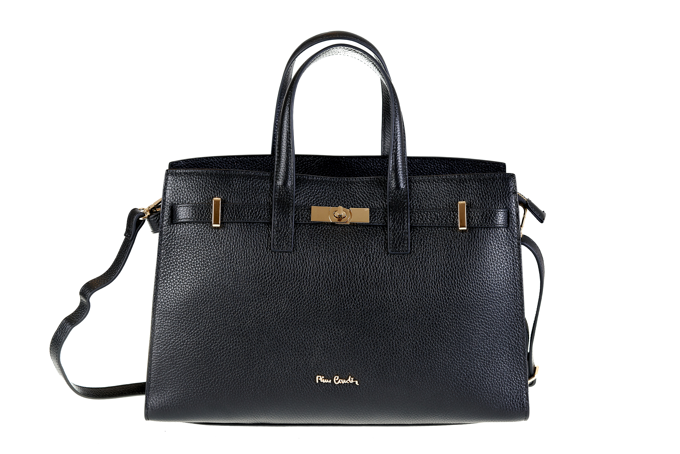 FC706772 GENUINE LEATHER DOUBLE HANDLE BAG - 1926 DOLLARO - BLACK - Image 1