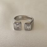 TWISTED CRYSTAL RING SILVER