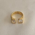 TWISTED CRYSTAL RING GOLD