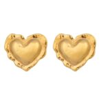 GOLDEN HEART STUD EARRINGS