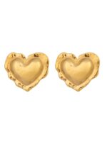 GOLDEN HEART STUD EARRINGS