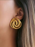 GOLDEN SWIRL STUDS - Image 2